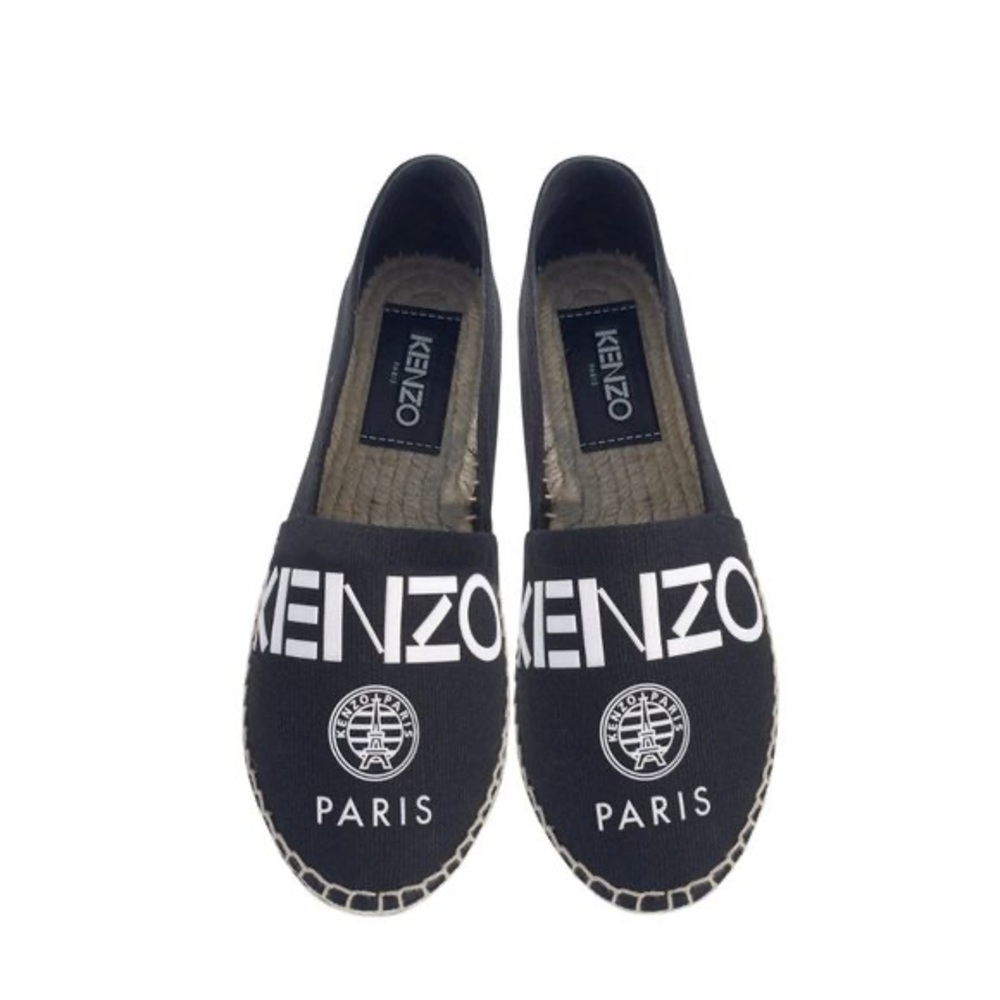 Kenzo “Paris” Logo Canvas Black Espadrilles size 40